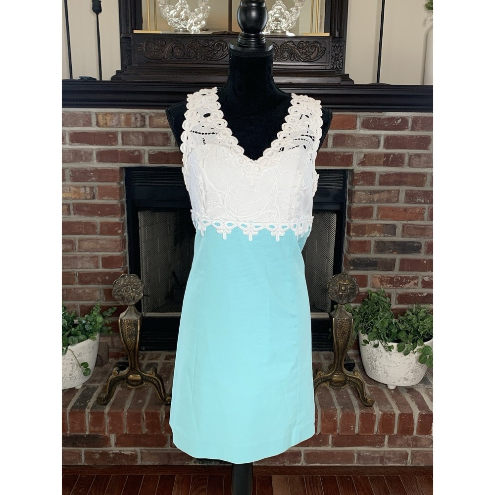 Lilly Pulitzer Sandi Stretch Shift Dress' in "Seasalt Blue"Turquoise Size 8 NWOT
